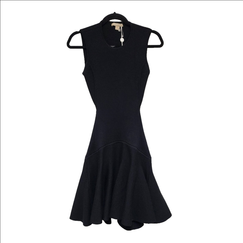 NWT Michael Kors Black Fit And Flare Cocktail Mini/Midi Dress